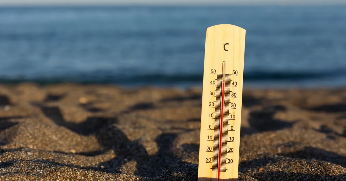 Thermometer showing extreme temperature during a heat wave