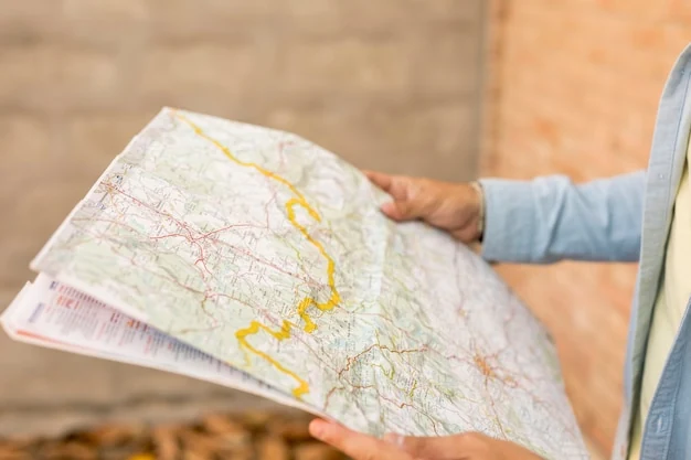 Map and compass for planning evacuation routes