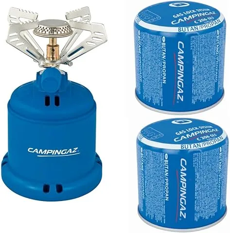 Campingaz Camping 206 S 1.2 kW Camping Gas Stove with 2 190g Gas Cartridges