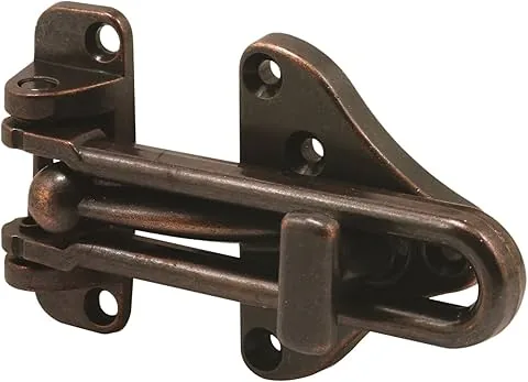 Defender Security U 11317 Swing-Bar Door Guard with Auxiliary High-Security Lock, Classic Bronze Finish, 1-Pack