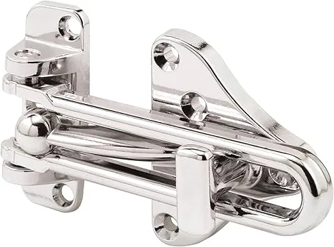 Defender Security U 11318 Swing-Bar Door Guard with Auxiliary High-Security Lock, Chrome Finish, Pack of 1, 1 pack