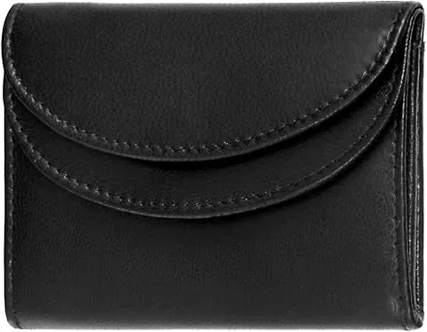 Genuine Leather Coin Wallet for Men and Women - Small, Black, with RFID Protection #Mini-Comfort