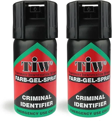 TIW Dye Self-Defense Spray, Criminal Identifier, Black, 2 units
