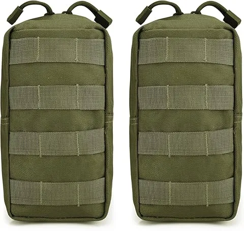 G4Free 2-Pack Tactical MOLLE Pouches, Compact Utility Gadget Gear Bag, Small EDC Pack, Waist Pouch, Chest Vest Saddlebag for Outdoor Camping, Hiking and Trekking