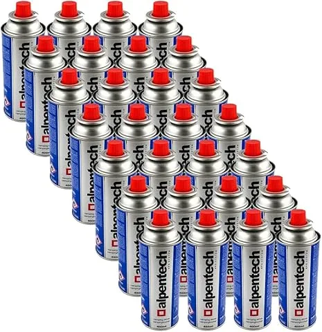 Alpentech - Pack of 28 Gas Cartridges 250 g Butane, UN2037 Gas Canister for Stoves and Thermal Weed Burners