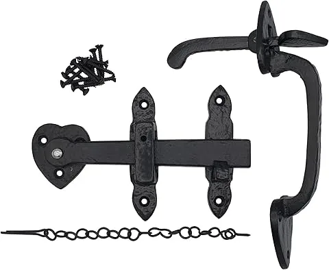 keypak Suffolk - Thumb-Latch with Double-Sided Locking Pin, Antique Black, 11.5 x 20 x 4.5 cm