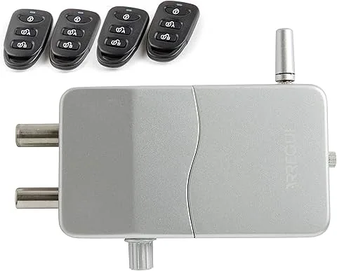 ARREGUI CI10P-AL Invisible Security Lock for Doors with Audible Alarm | 4 Remote Controls | Anti-Theft, Anti-Squatter | Electronic Lock | Wireless Interior Deadbolt | Silver