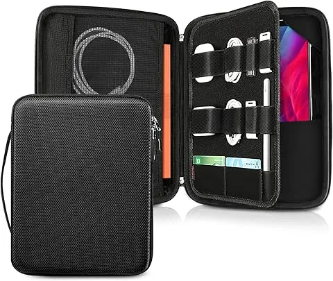 FINPAC Tablet Case for 13" iPad Air M4 M3 M2 2026-2024, 13" iPad Pro M5 M4, iPad Pro 12.9", 13" Surface Laptop, Portfolio Bag Organizer with Hand Strap for Magic/Smart Keyboard
