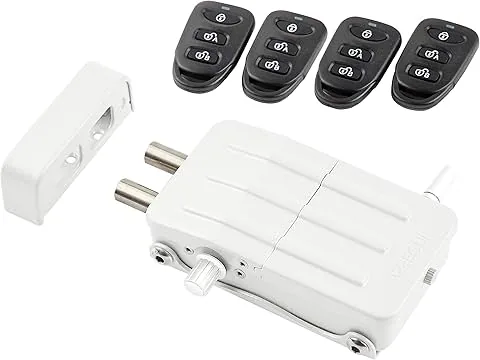 ARREGUI CI10B-E Invisible Security Lock for Doors with 4 Remote Controls, Anti-Theft, Anti-Squatter, Electronic Door Lock, Wireless Lock, Interior Deadbolt, White