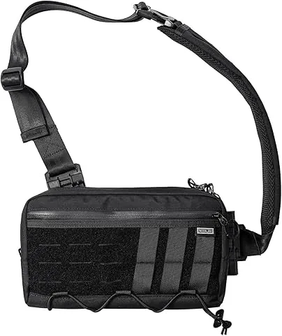TACTICAL_GEEK Cache L3 EDC Chest Sling Bag, Crossbody Bag, Shoulder Bag, CORDURA Nylon, Travel Carry, YKK Zipper, Tactical Shoulder Pack, Ambidextrous Hiking Strap, Black