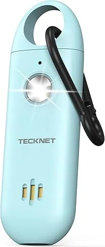 TECKNET Personal Alarm for Women, Pocket Alarm with 130 dB Siren and LED Signal Light, USB-C Rechargeable Self-Defense, Personal Alarm for Children and Seniors