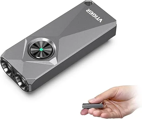 VTIGER K1 Keychain Flashlights, Small 800-Lumen Flat Portable Light, Mini Rechargeable Pocket Flashlight with Clip, Compact LED Keychain Lights with Magnet for Everyday Carry, Camping and Emergencies