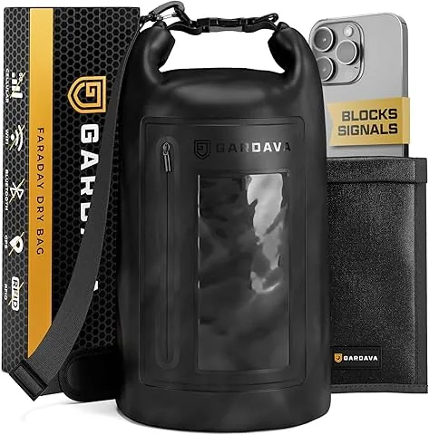 Waterproof Faraday Bag: Waterproof EMP Cage for Laptops and Phones, Large Go Dark Bags, Black