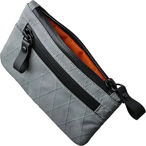 Zip Pouch, Small Men's Coin Wallet with Zipper, RFID-Blocking Men's Wallet, Pocket Organizer Bag, Minimalist Card Wallet, Water-Resistant X-Pac